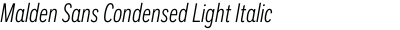 Malden Sans Condensed Light Italic